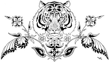 tiger w floral